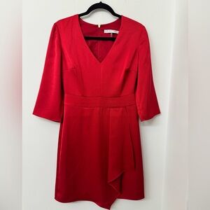 Trina Turk Vibrant Red Long Sleeve Dress